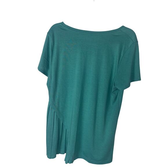 Soft Surroundings Teal Asymmetrical Tunic Top Size L - Picture 5 of 7